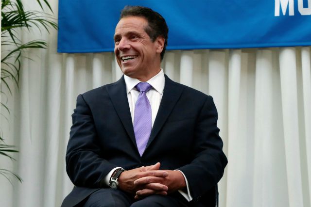 Andrew Cuomo attends the ceremony marking Billy Joel's 100th performance at New York's Madison Square Garden
